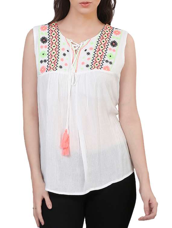 white rayon top