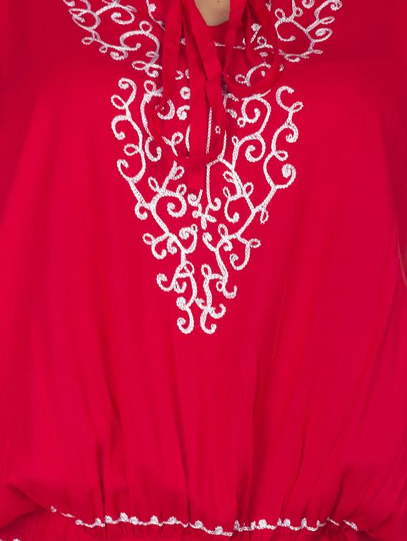 red rayon embroidered top - 11297579 - Standard Image - 2