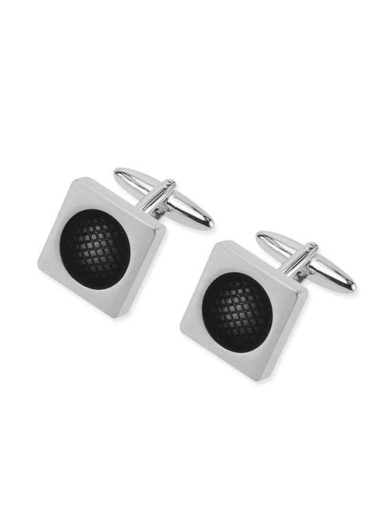 silver metal alloy cuff links