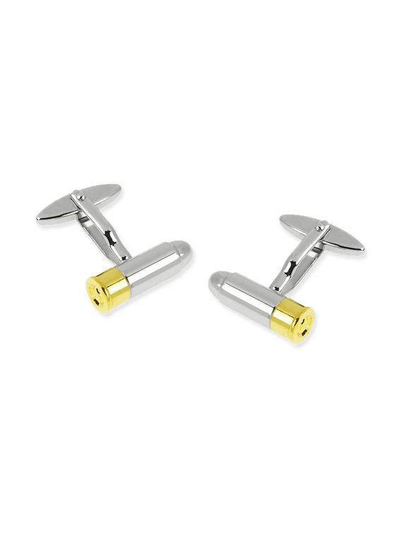 silver metal alloy cuff links