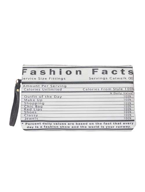 white polyester printed pouch - 11303611 - Standard Image - 0