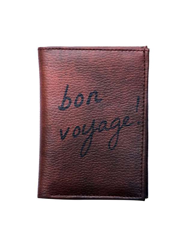 browm polyester card holder