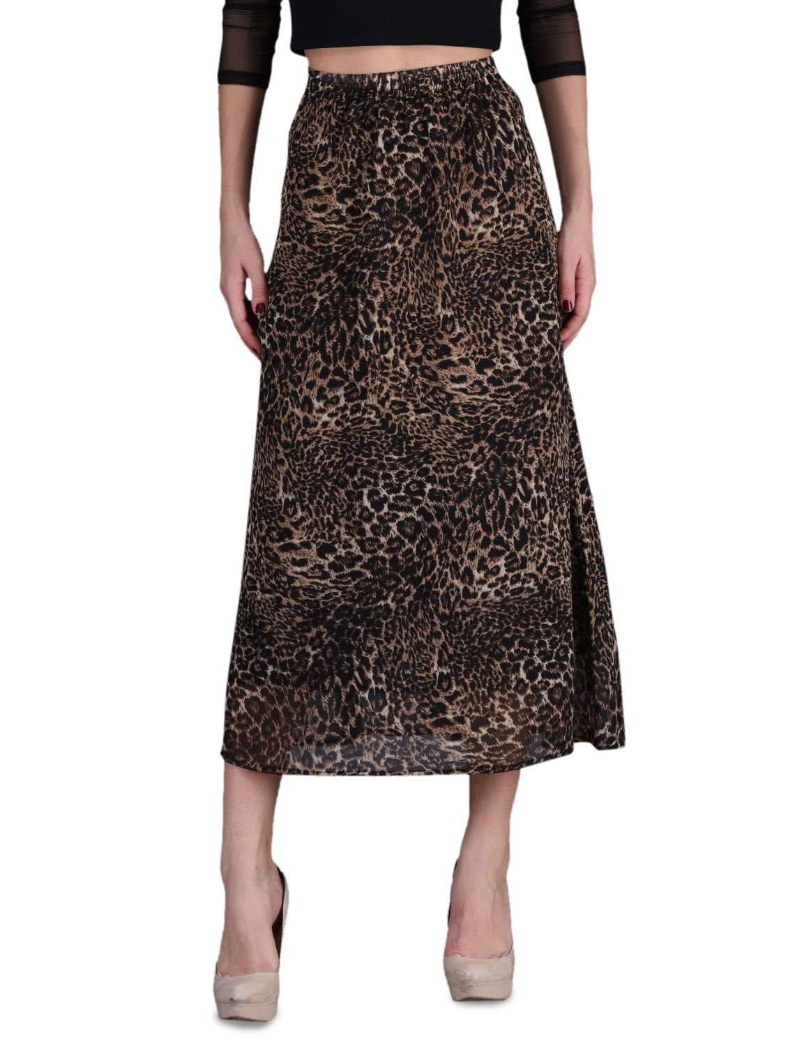 animal printed georgette palazzo