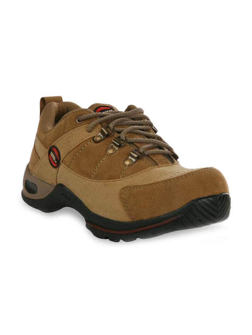 brown leatherette lace up boot