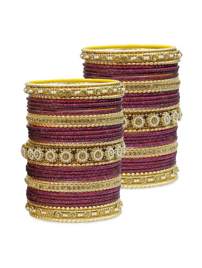 pink color, metal alloy bangles