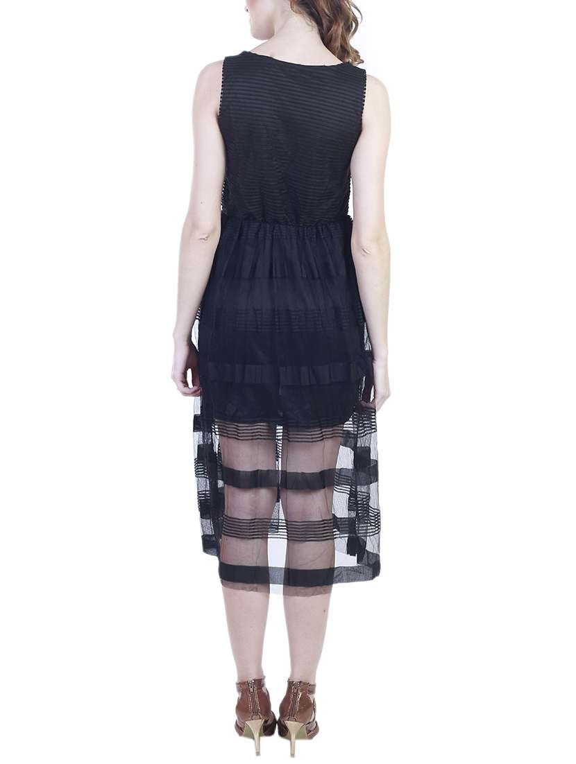 black net fit & flare dress - 11355743 -  Standard Image - 2