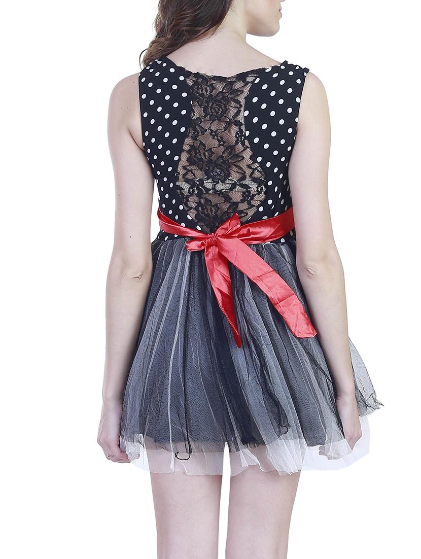 black net fit & flare dress - 11355746 -  Standard Image - 2