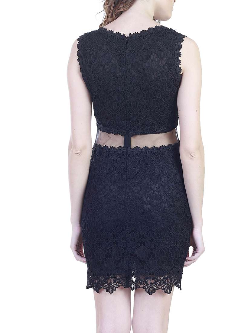 black lace bodycon dress - 11355747 - Standard Image - 2