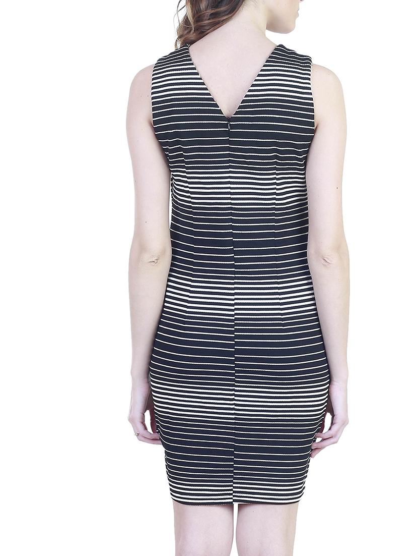 black viscose bodycon dress - 11355752 - Standard Image - 2