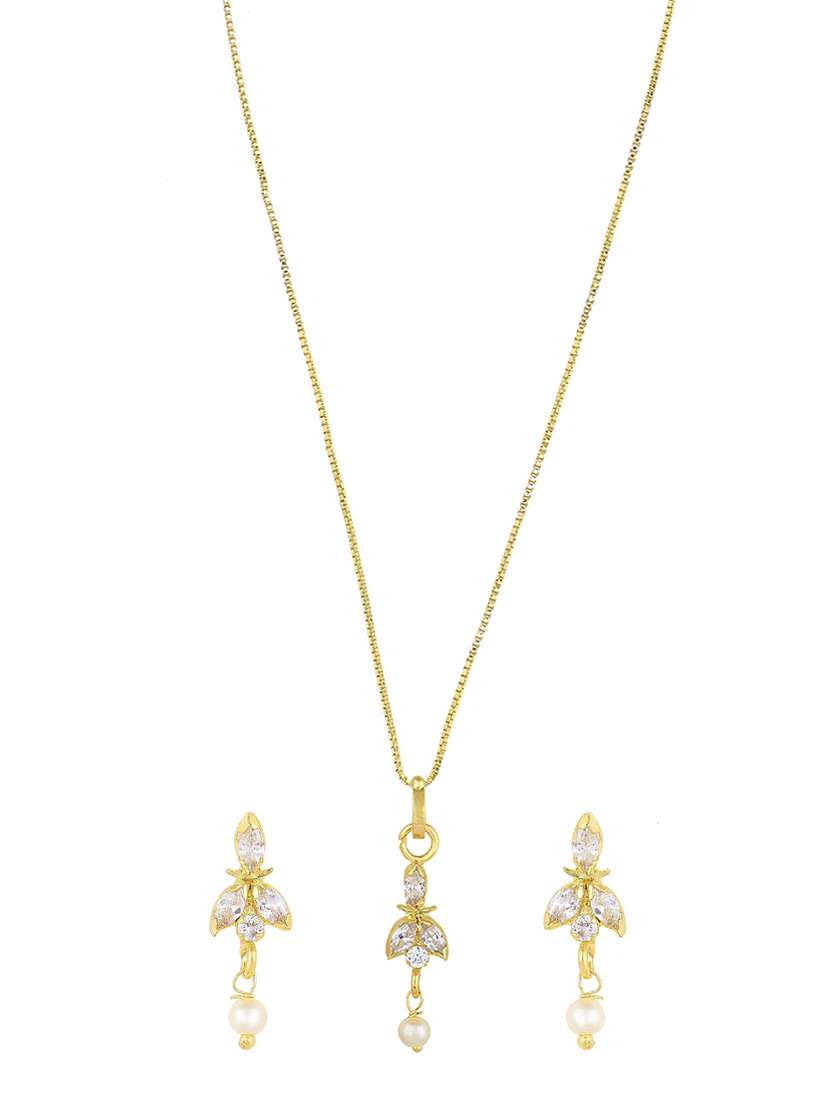 white gold plated pendant and earrings