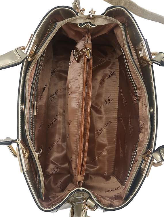 gold faux leather handbag - 11369650 -  Standard Image - 2