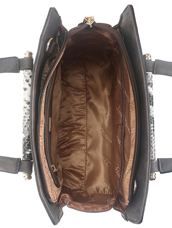 charcoal grey faux leather handbag - 11369655 - Standard Image - 2