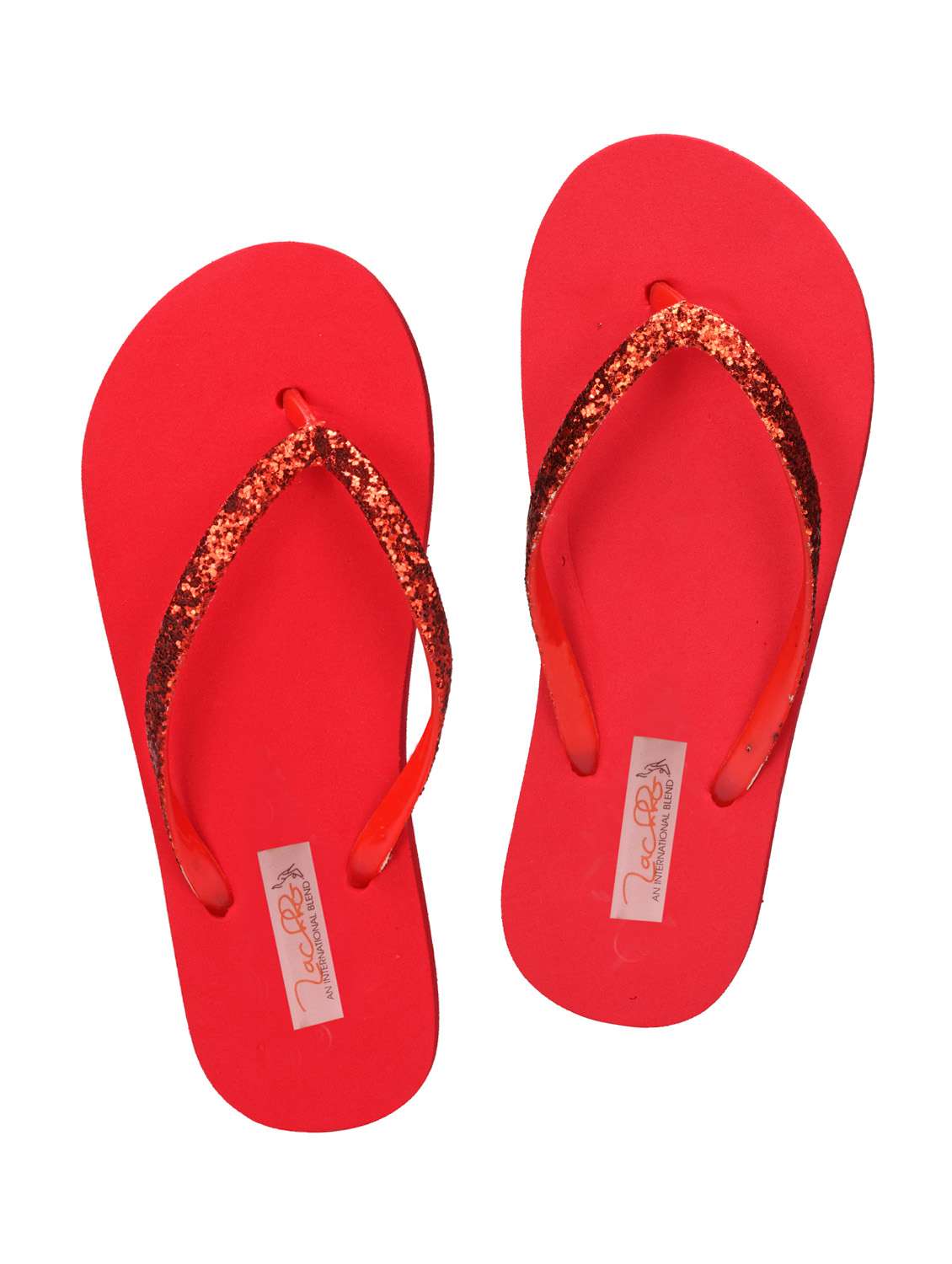 red shimmer flip flop
