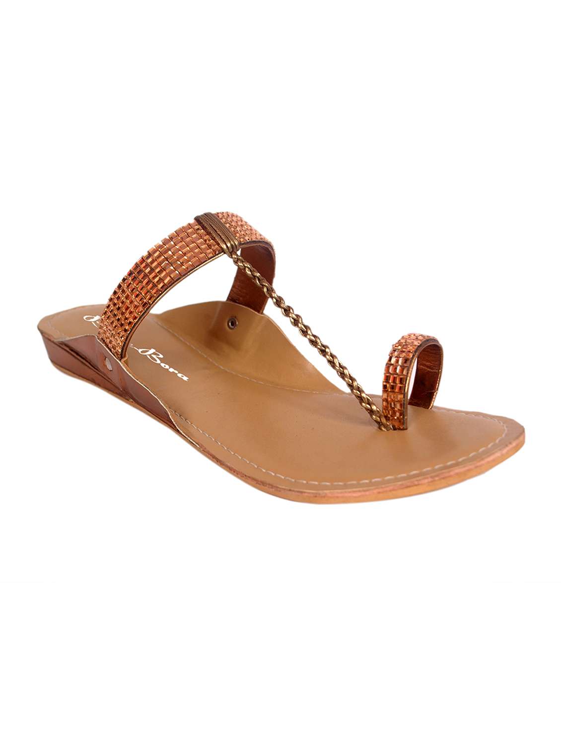 gold embellished faux leather kolhapuris