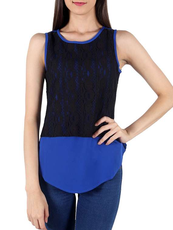 women's straight round neck top