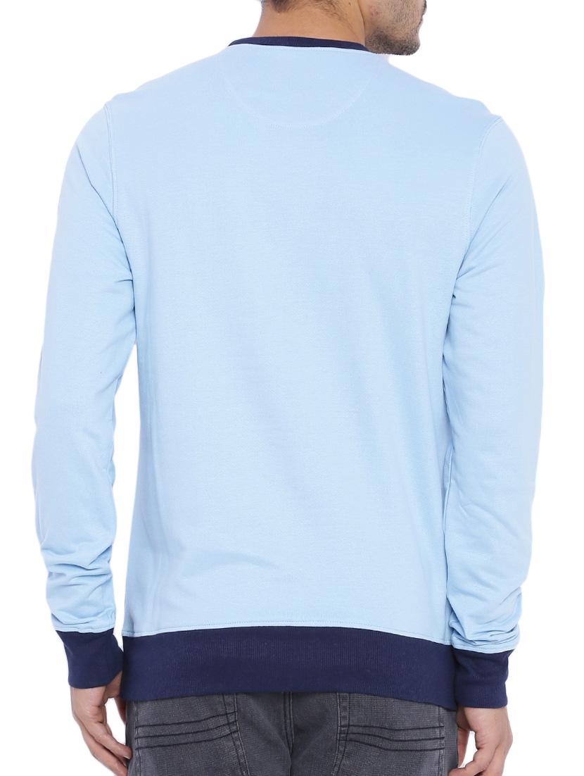 light blue embroidered cotton sweatshirt - 11421045 - Standard Image - 2