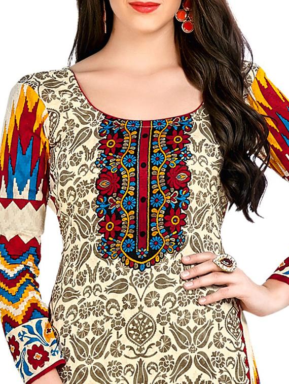 multi colored cotton dress material - 11423699 - Standard Image - 2