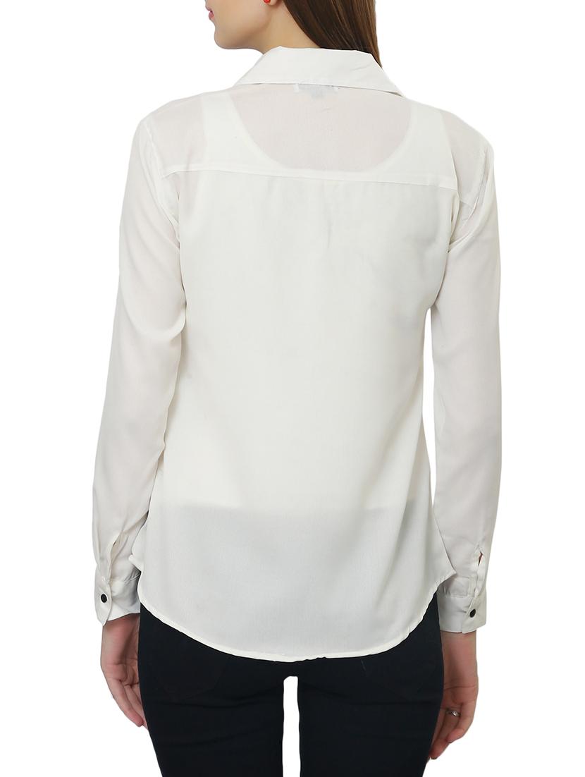 white georgette shirt - 11426516 - Standard Image - 2