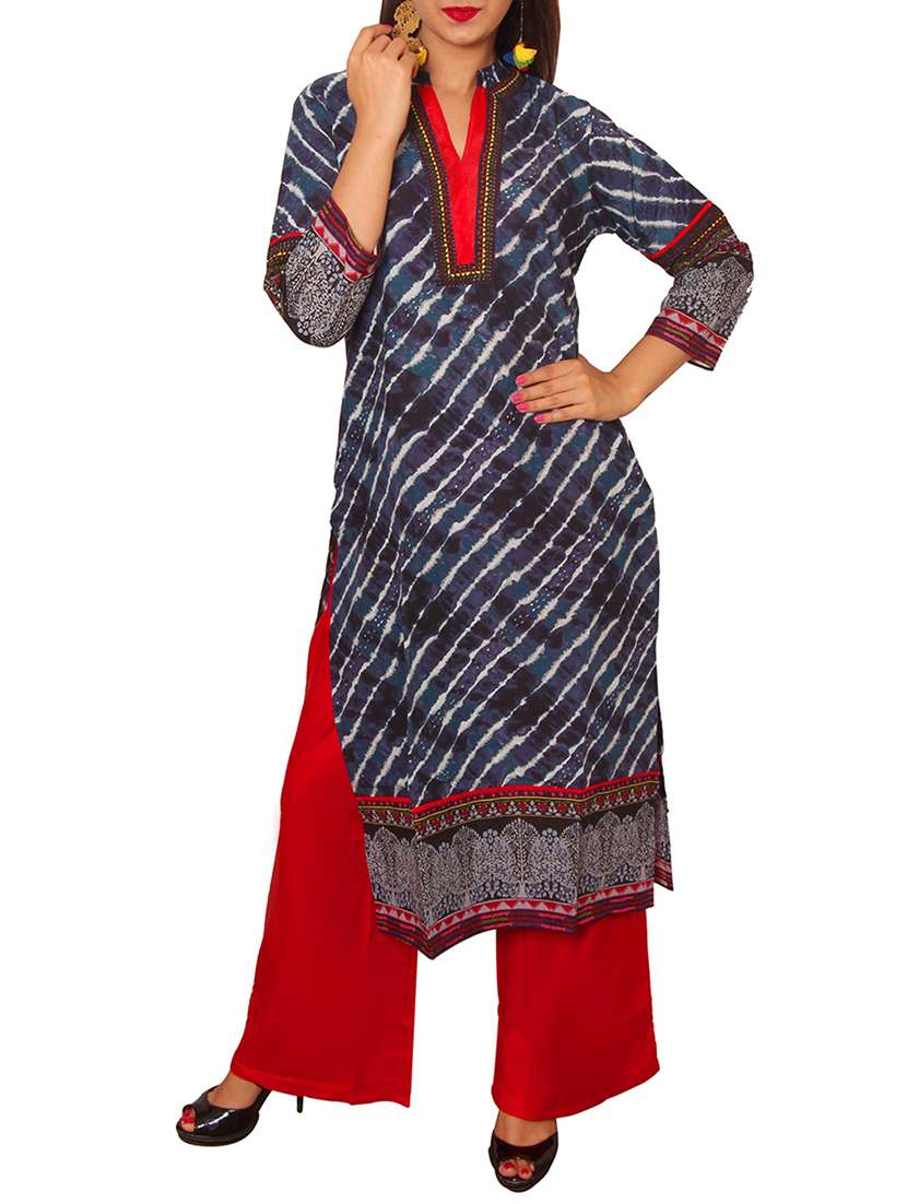 blue cotton kurta