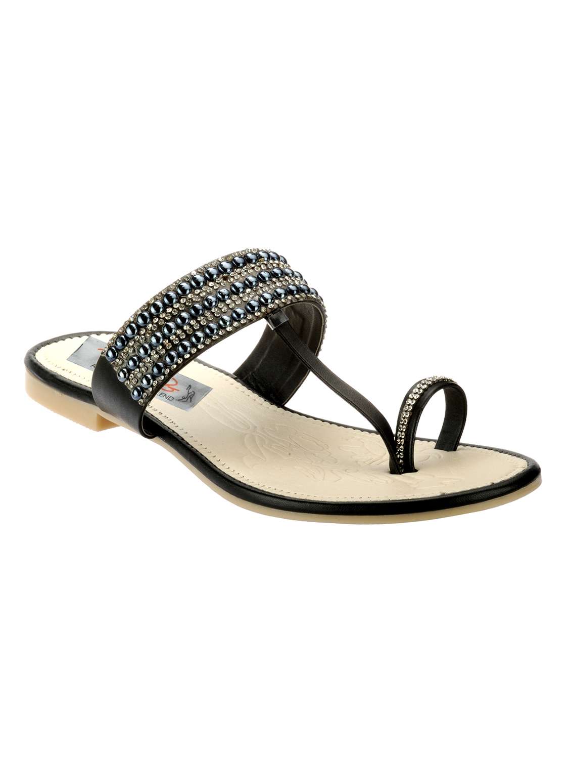 black one toe sandals