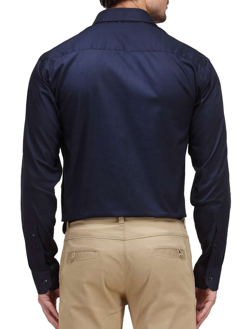 navy blue cotton formal shirt - 11439002 -  Standard Image - 2