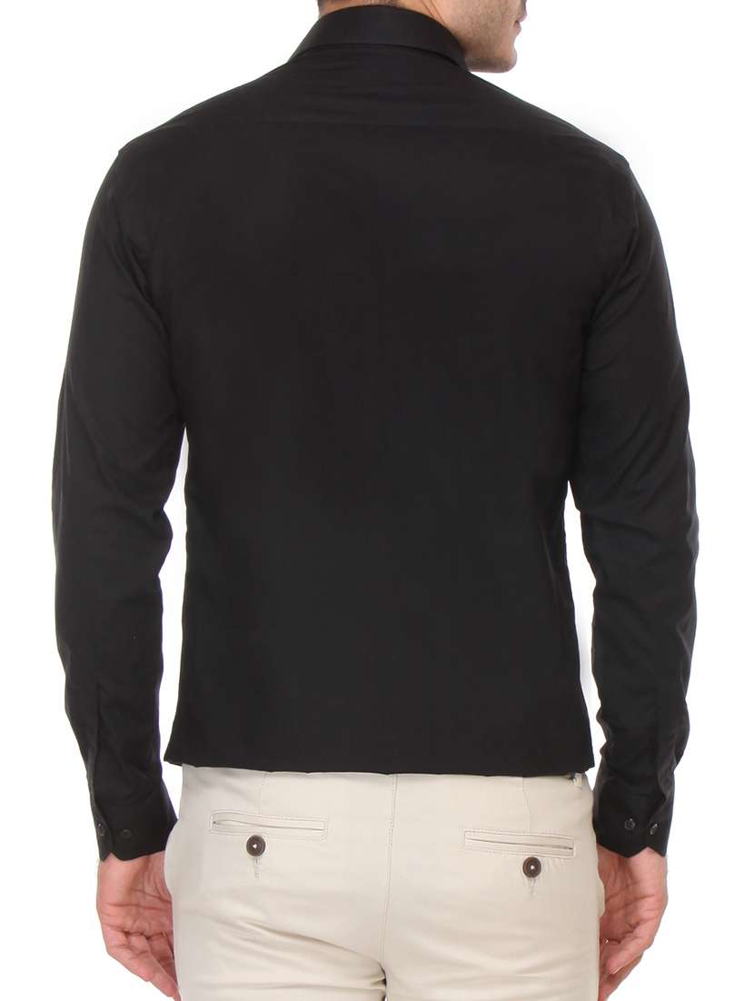 black cotton formal shirt - 11439035 - Standard Image - 2