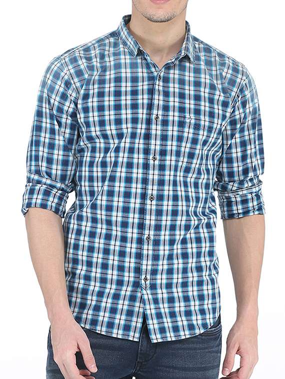 dark blue cotton casual shirt