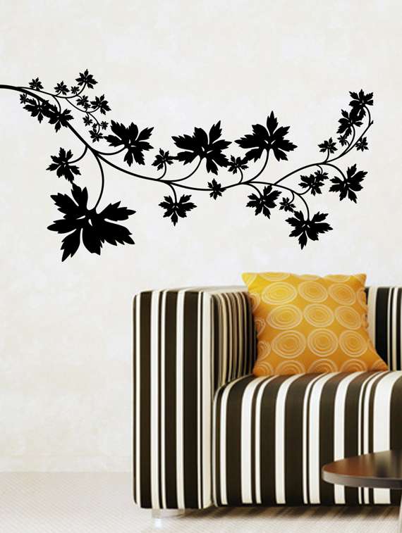 black maple leaves vinyl wall sticker