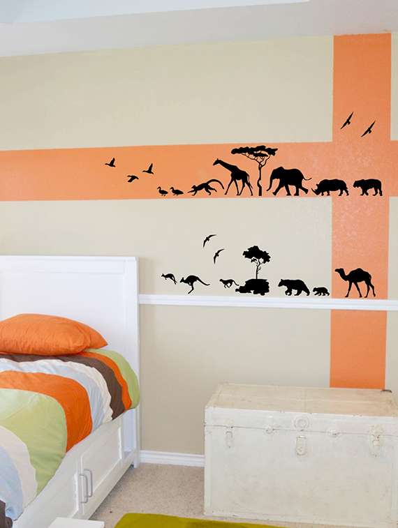 black animal parade vinyl wall sticker