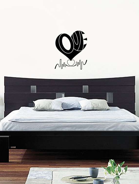 black love heartbeat vinyl wall sticker