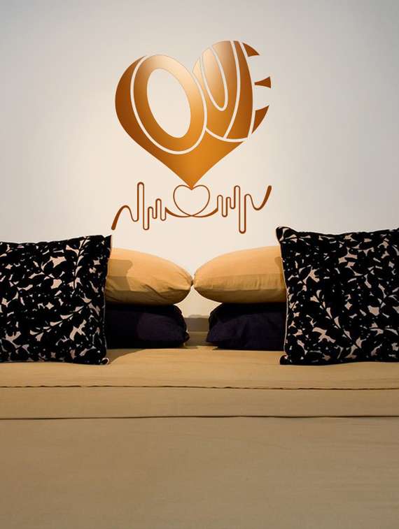 love heartbeat vinyl wall sticker