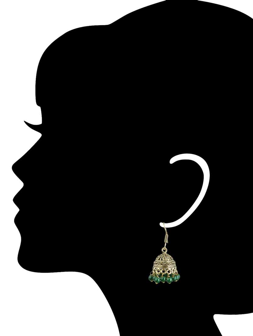 silver brass jhumka earrings - 11447660 -  Standard Image - 2