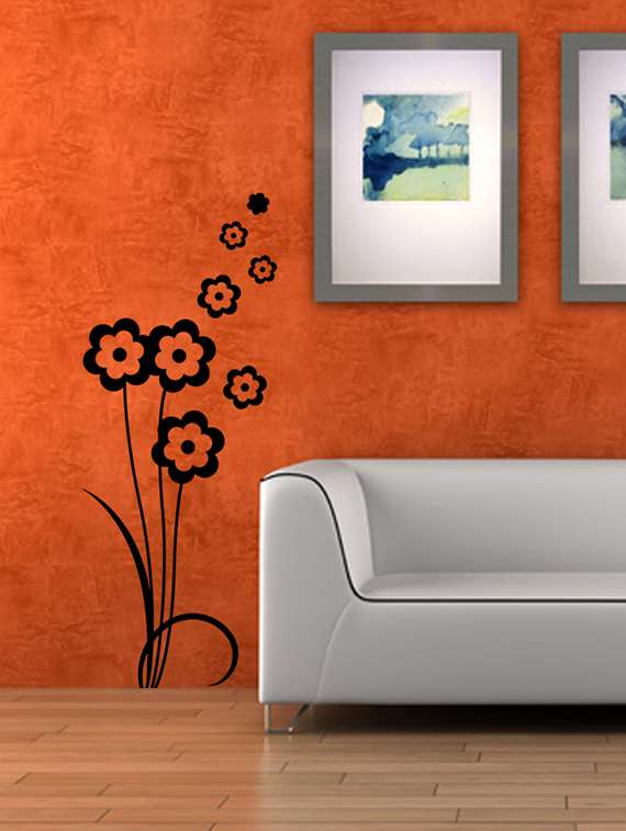 black little flower vinyl wall sticker