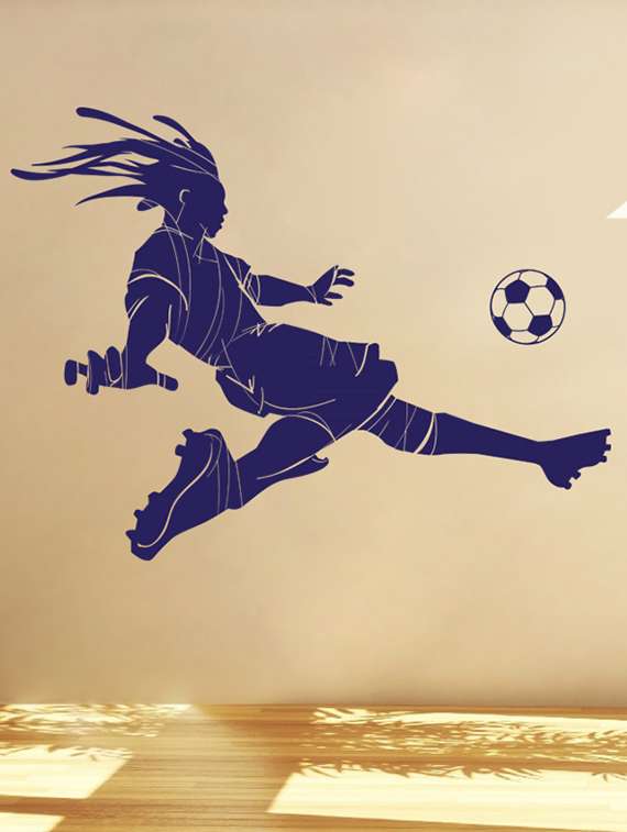 blue football player vinyl wall sticker