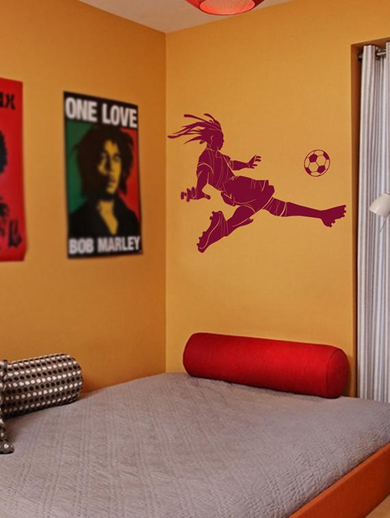 red football player vinyl wall sticker