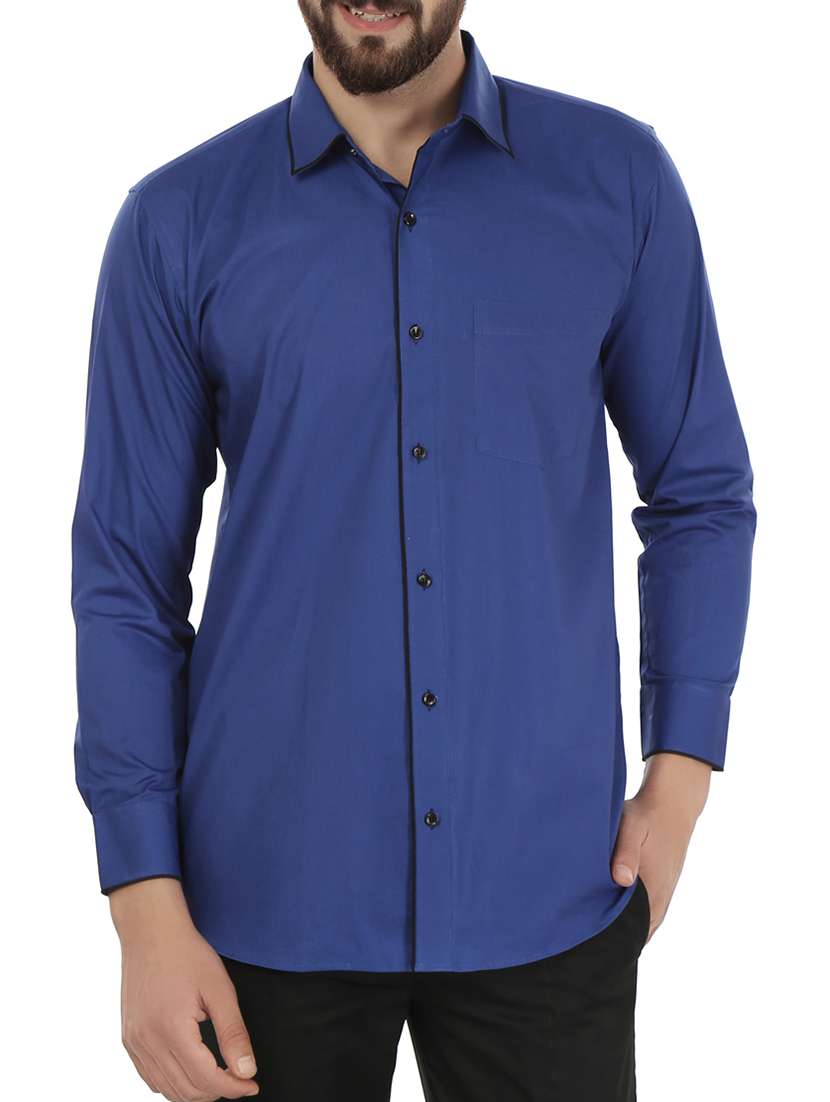 blue color, cotton casual shirt