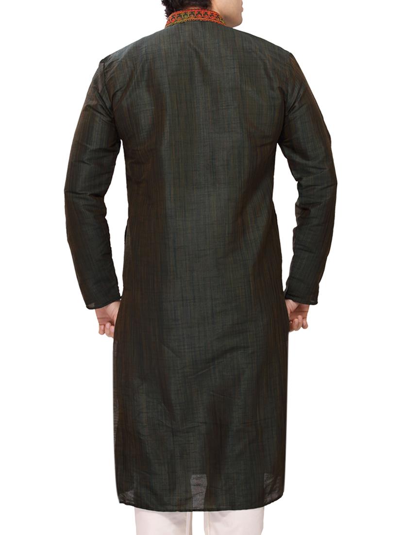 black cotton kurta - 11461485 - Standard Image - 2