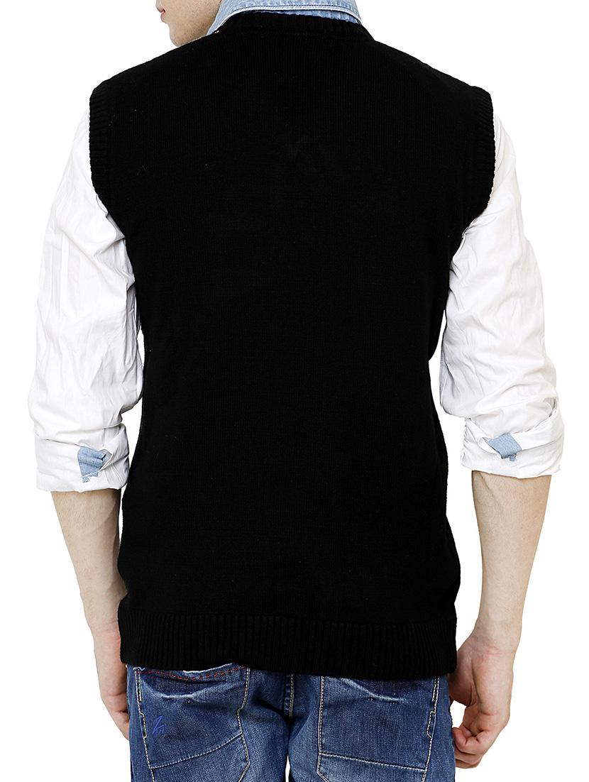 v neck self design pullover - 11470089 - Standard Image - 2
