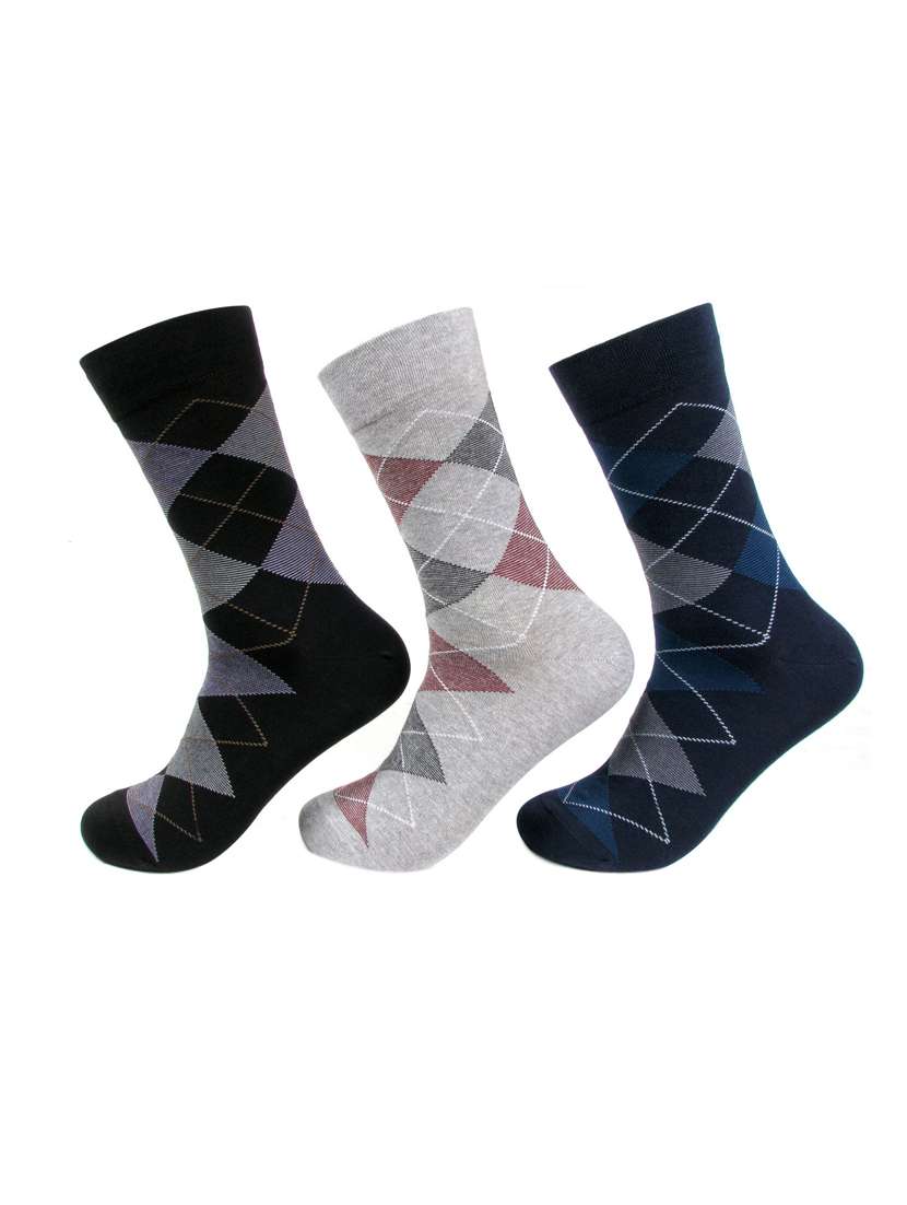 Multi Colored Cotton Sock Sock Set Of 3