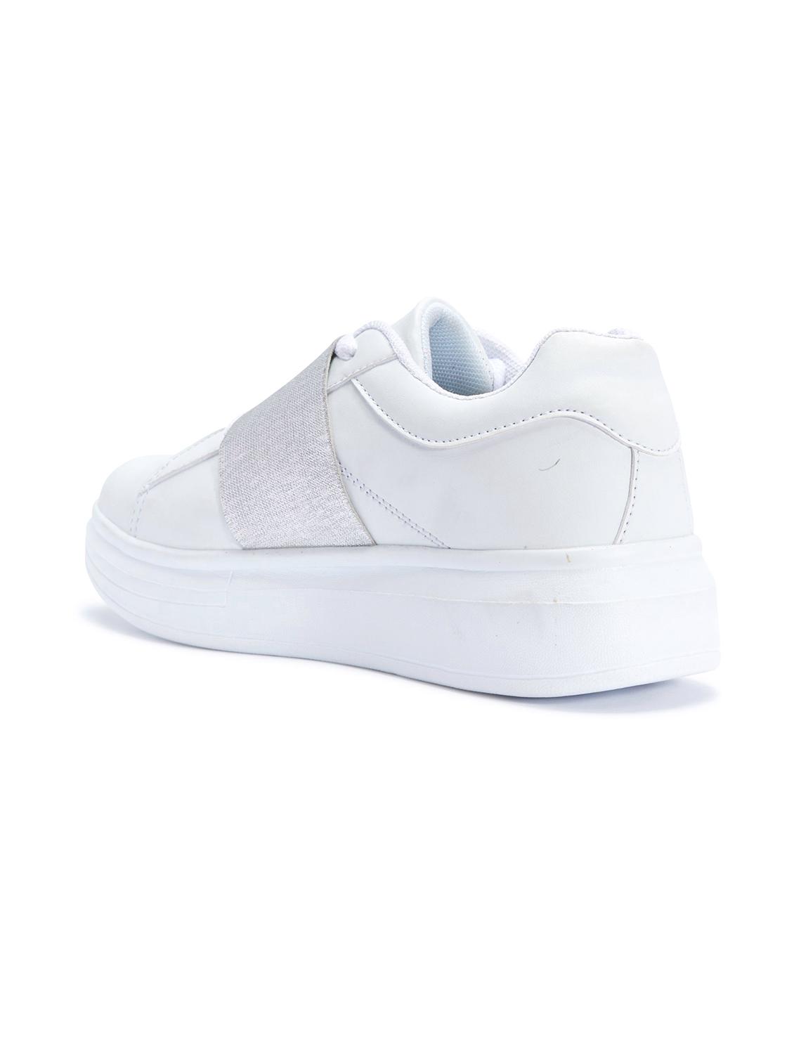 white leatherette plimsoll - 11487126 - Standard Image - 2