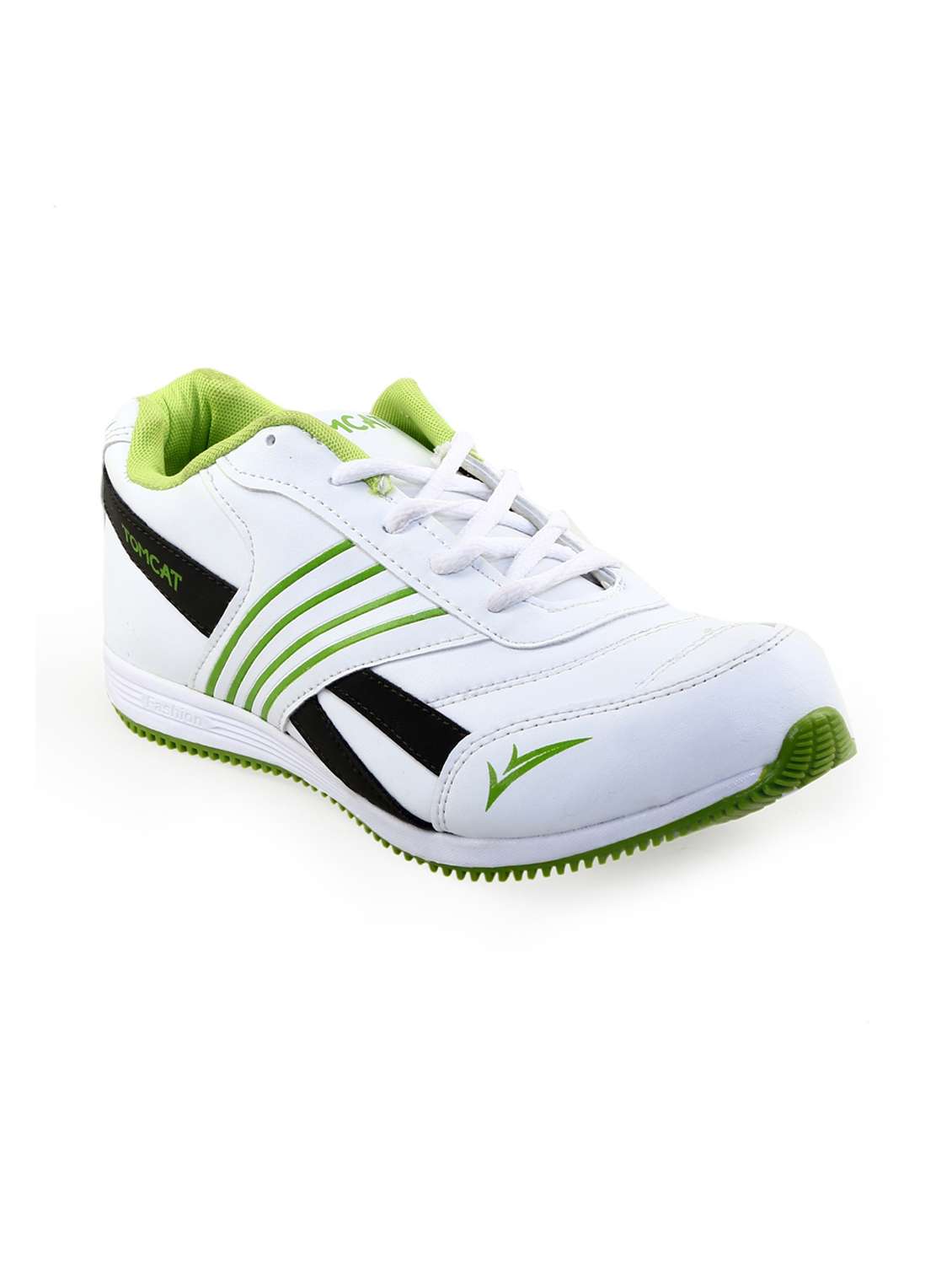 white lace up sport shoe