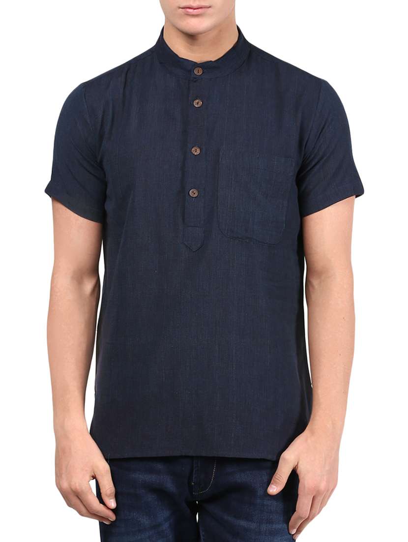 navy blue cotton kurta