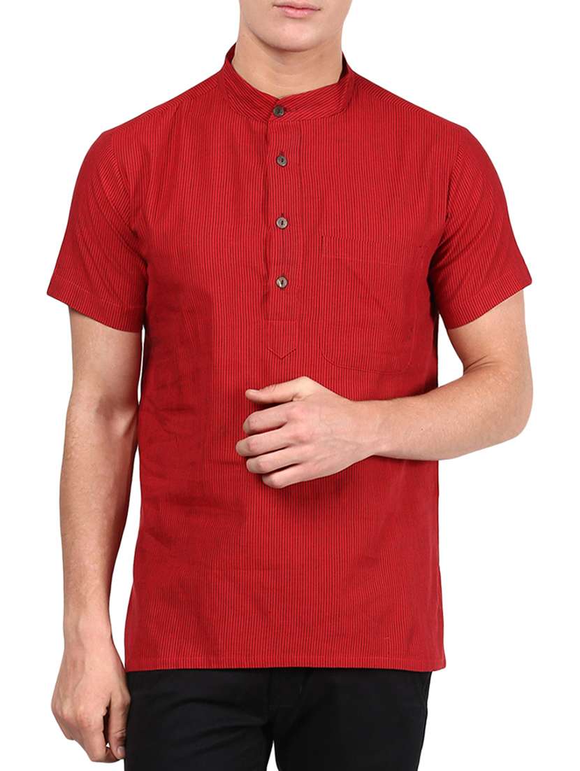 red cotton kurta