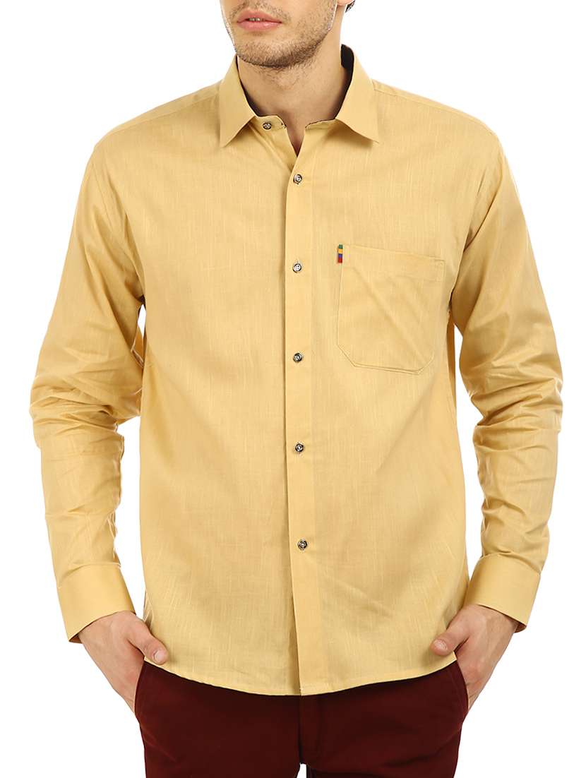 beige cotton casual shirt