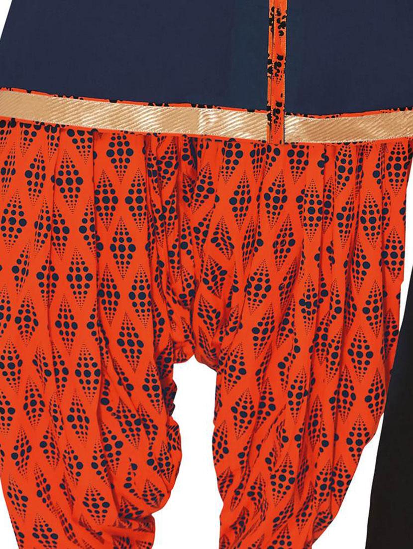 orange cotton unstitched suit - 11495473 - Standard Image - 2