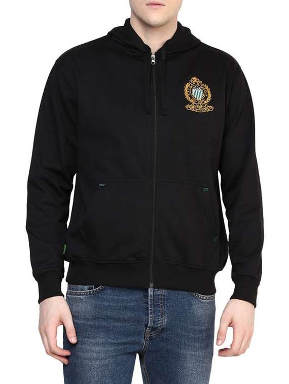 solid black cotton sweatshirt