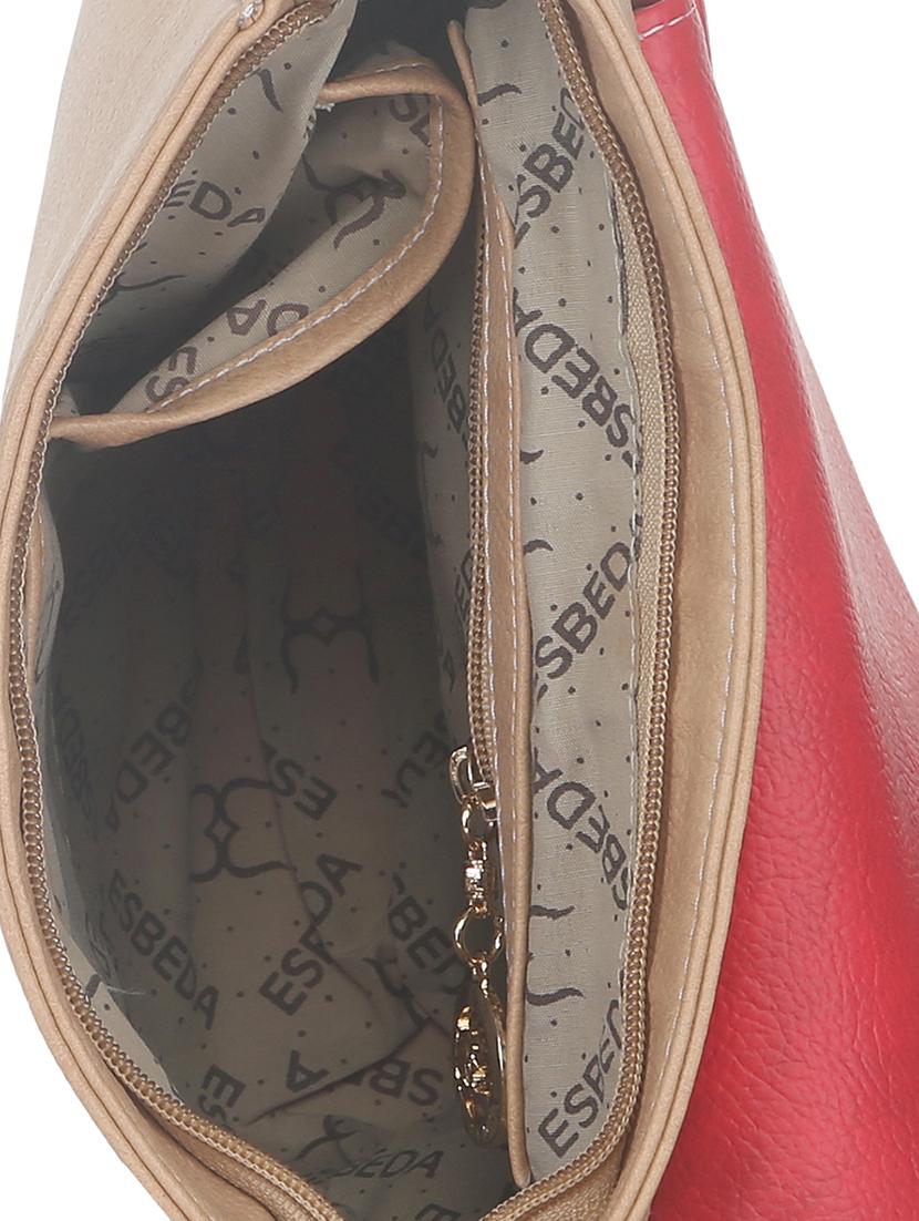 red synthetic leather sling bag - 11507237 - Standard Image - 2