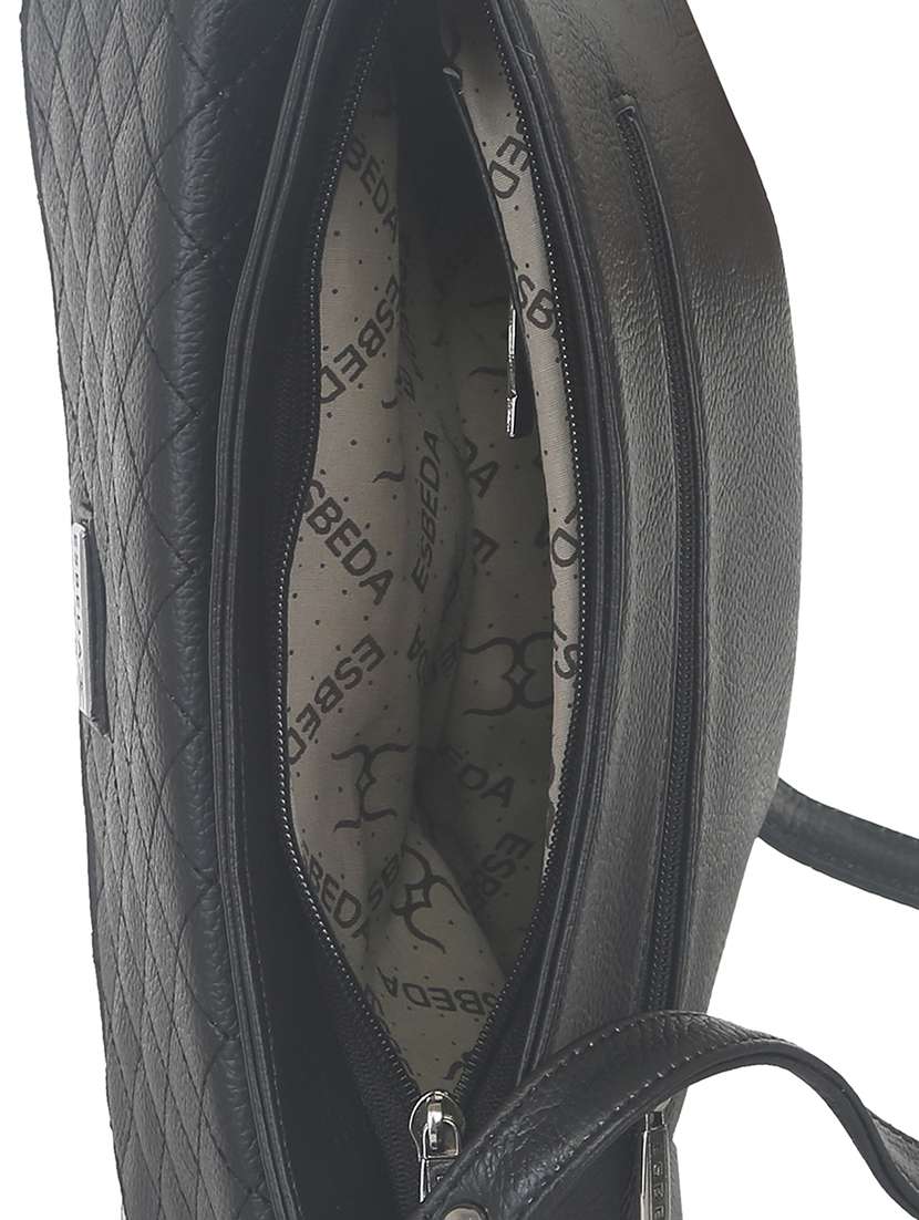black solid regular sling bag - 11507245 - Standard Image - 2