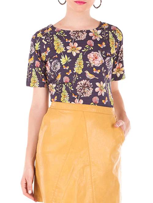 women's straight round neck top - 11507893 - Standard Image - 0