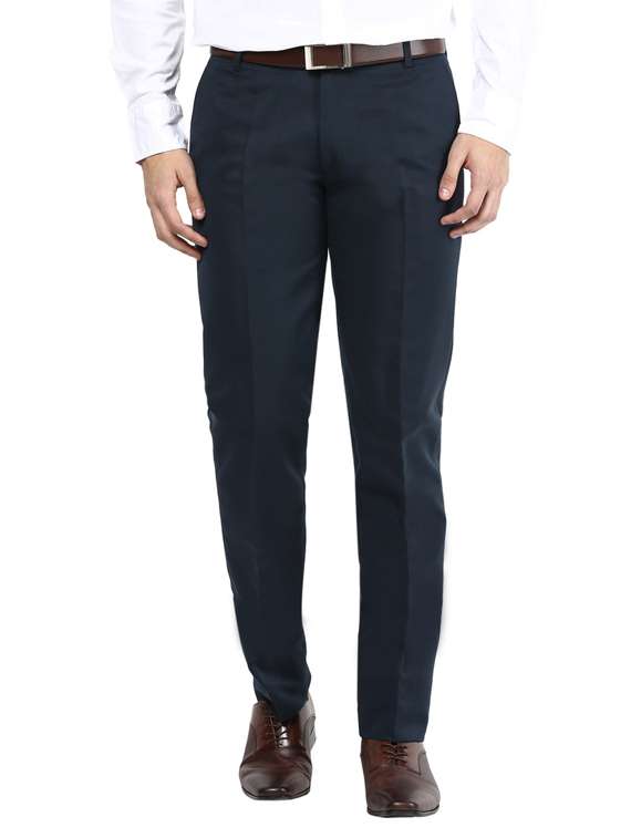 Blue Slim Fit Formal Trousers